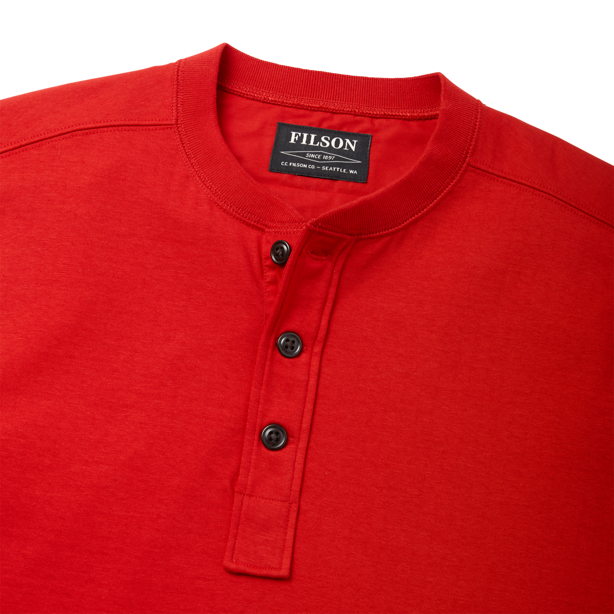 Double Layer Henley - Red - Image 3