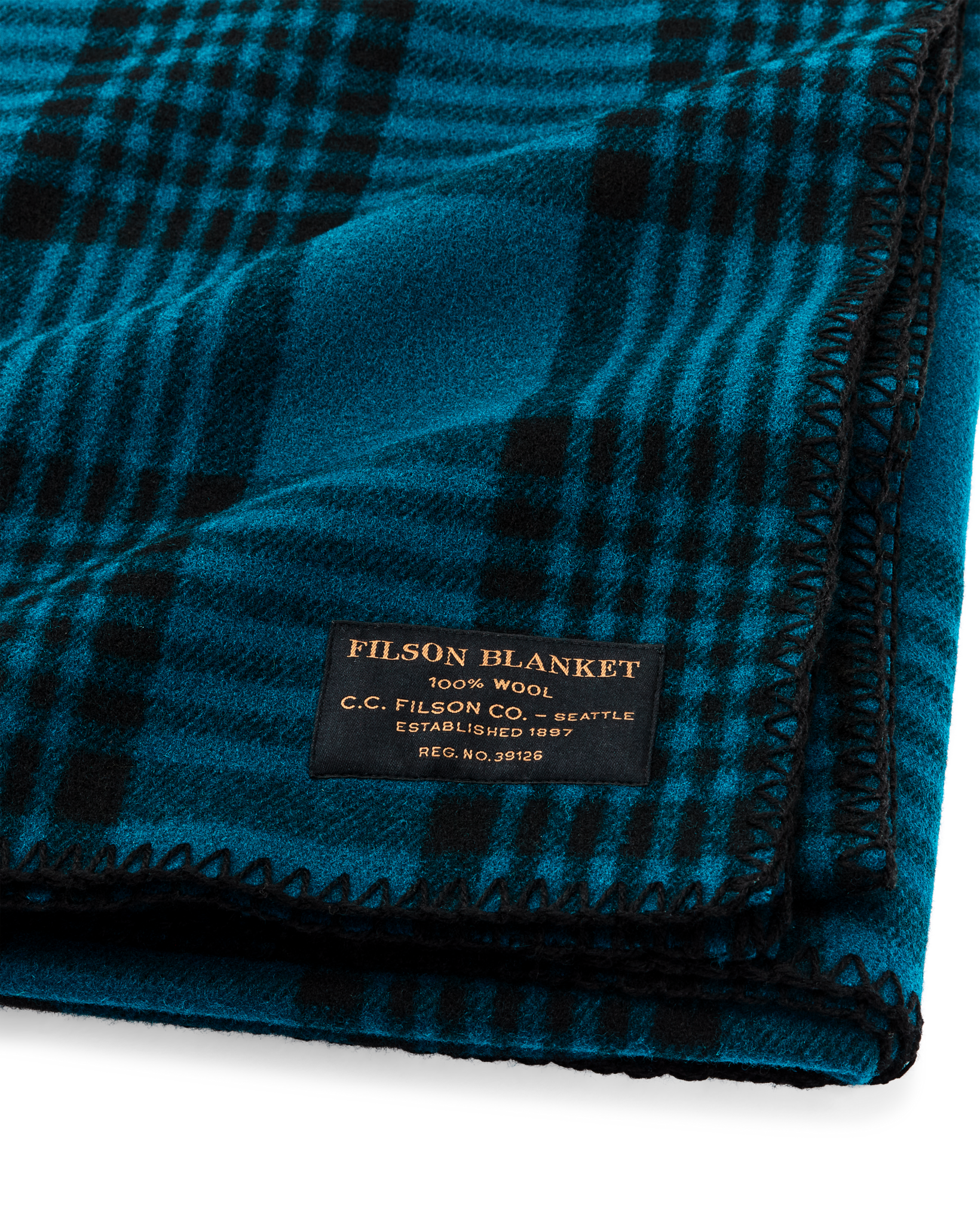 Mackinaw Wool Blanket - Blue / Black Plaid - Image 2