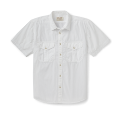 Filson's Washed Short Sleeve Feather Cloth Shirt - White