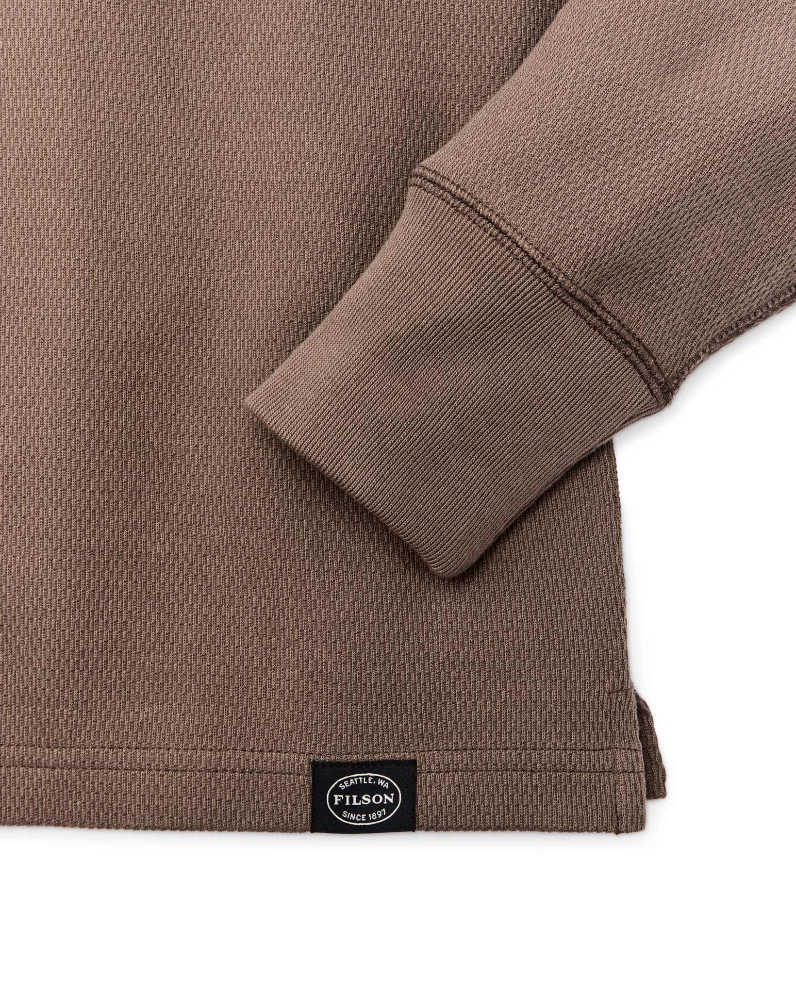 Waffle Knit Henley - Brown - Image 3