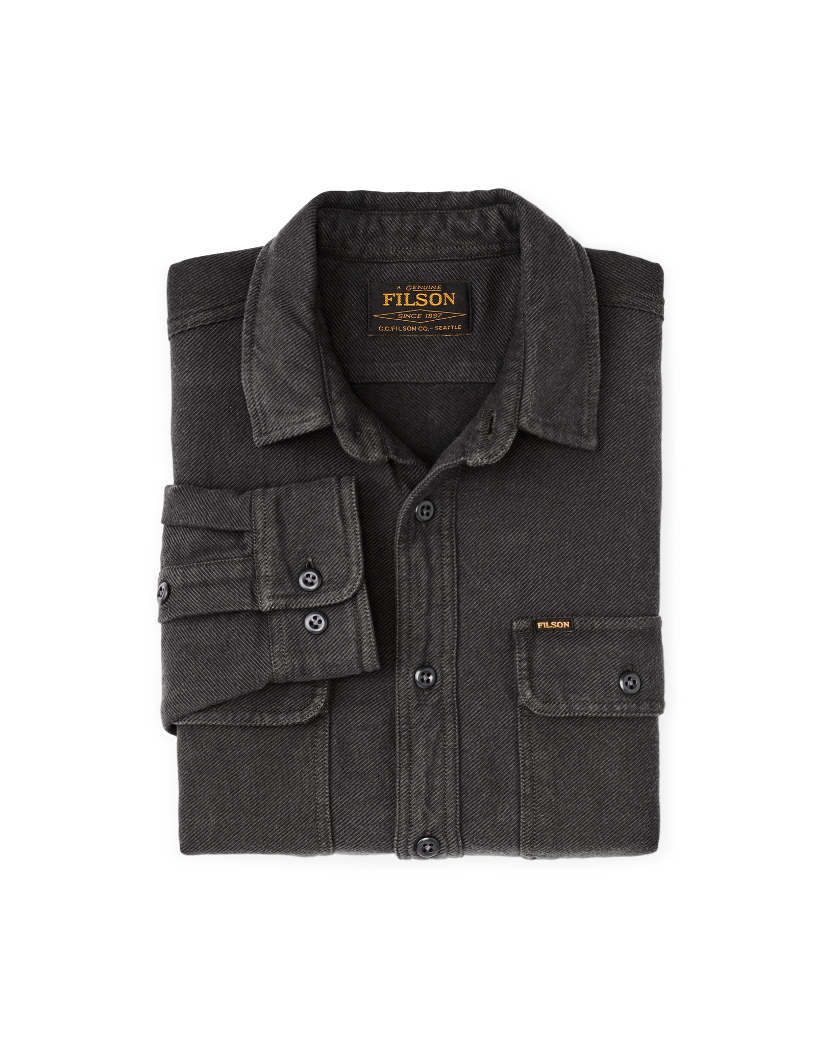 Vintage Flannel Work Shirt - Charcoal - Image 5