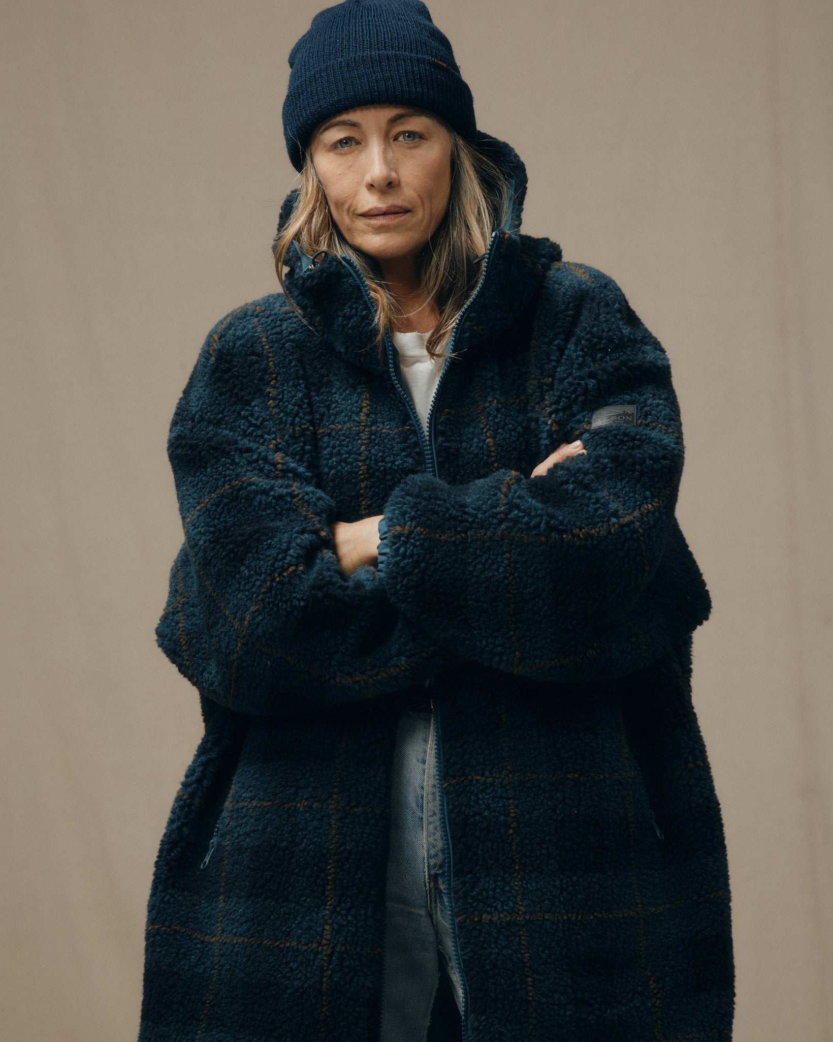 Women's Reversible Woolly Fleece Coat - Dark Teal - Image 6