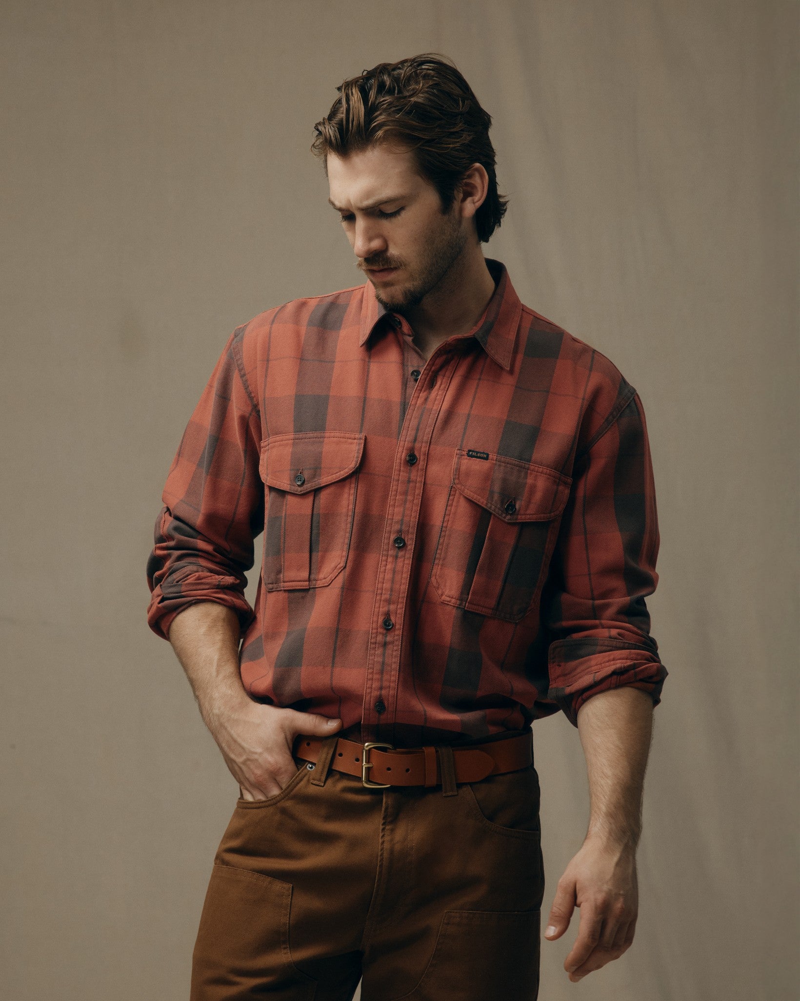 Vintage Wash Alaskan Guide Shirt - Sequoia / Dark Bown Plaid - Image 3