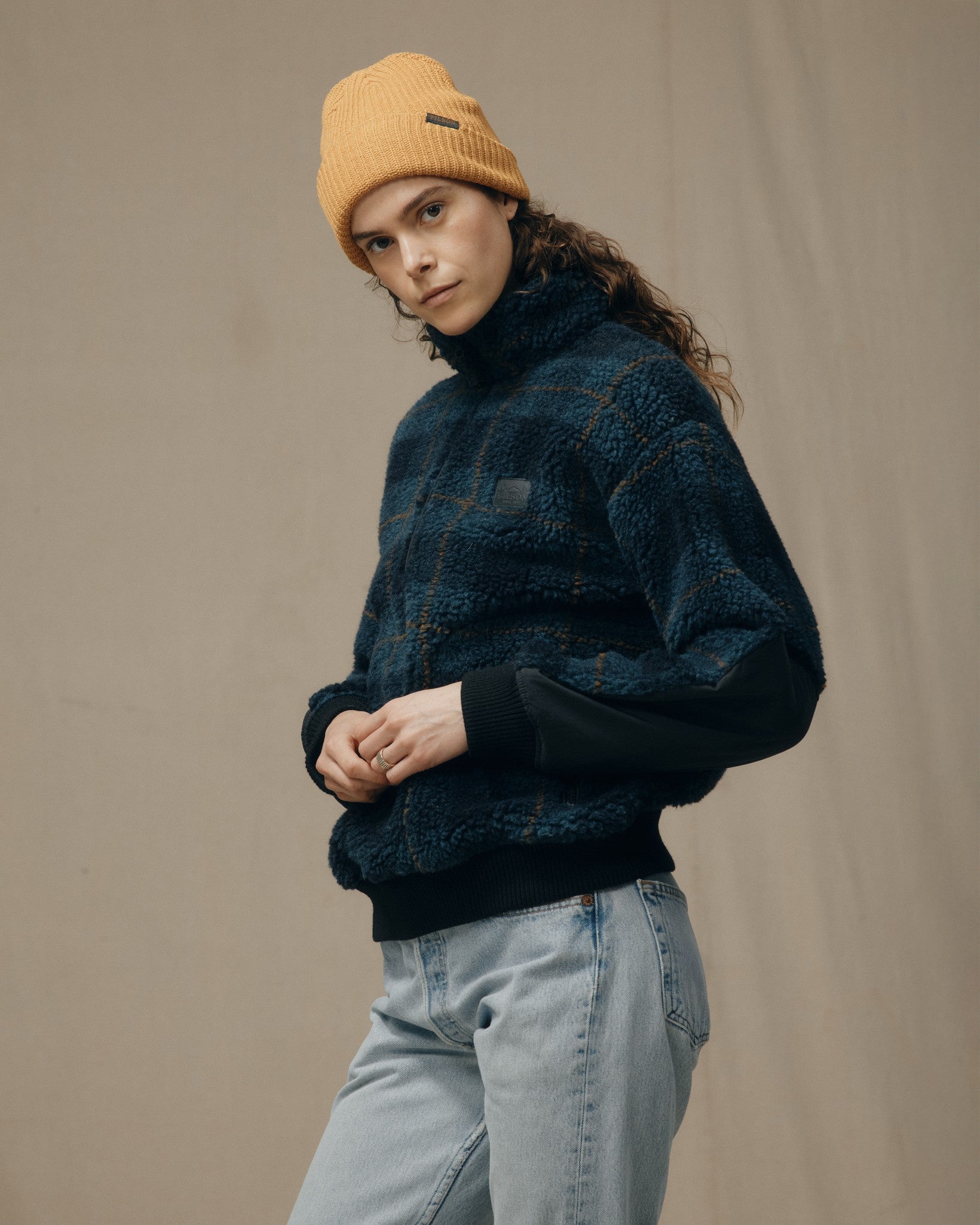 Women's Pile Fleece Popover - Blue / Black Plaid - Image 4