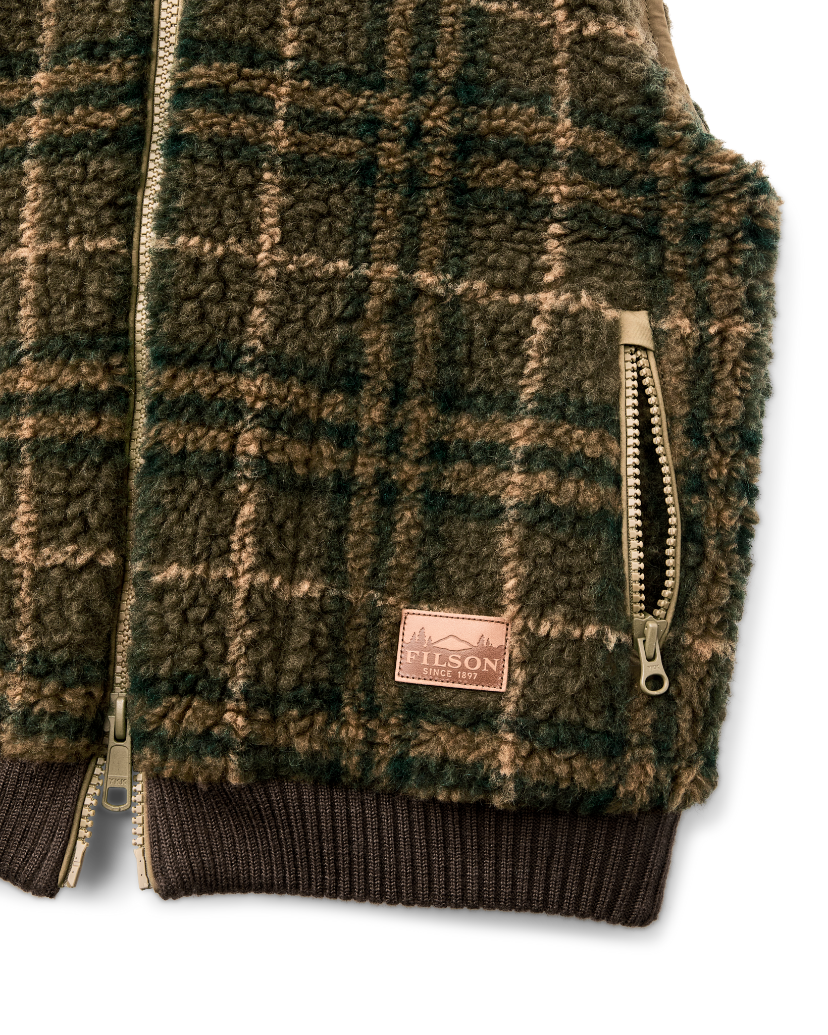 Women's Reversible Woolly Fleece Vest - Tan - Image 4