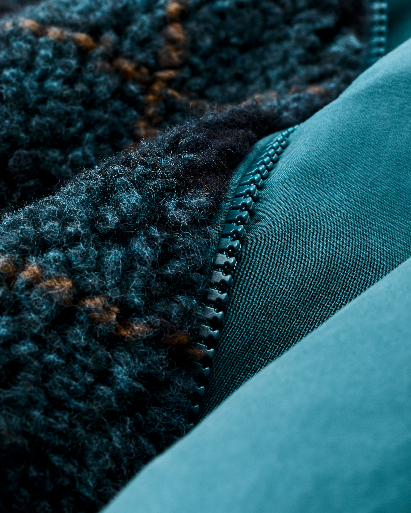 Women's Reversible Woolly Fleece Coat - Dark Teal - Image 14