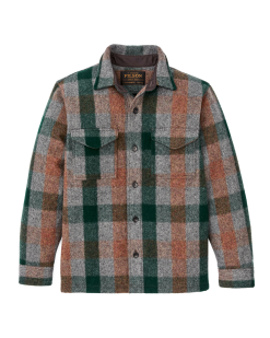 Mackinaw Wool Jac-shirt - Green / Orange / Gray Plaid