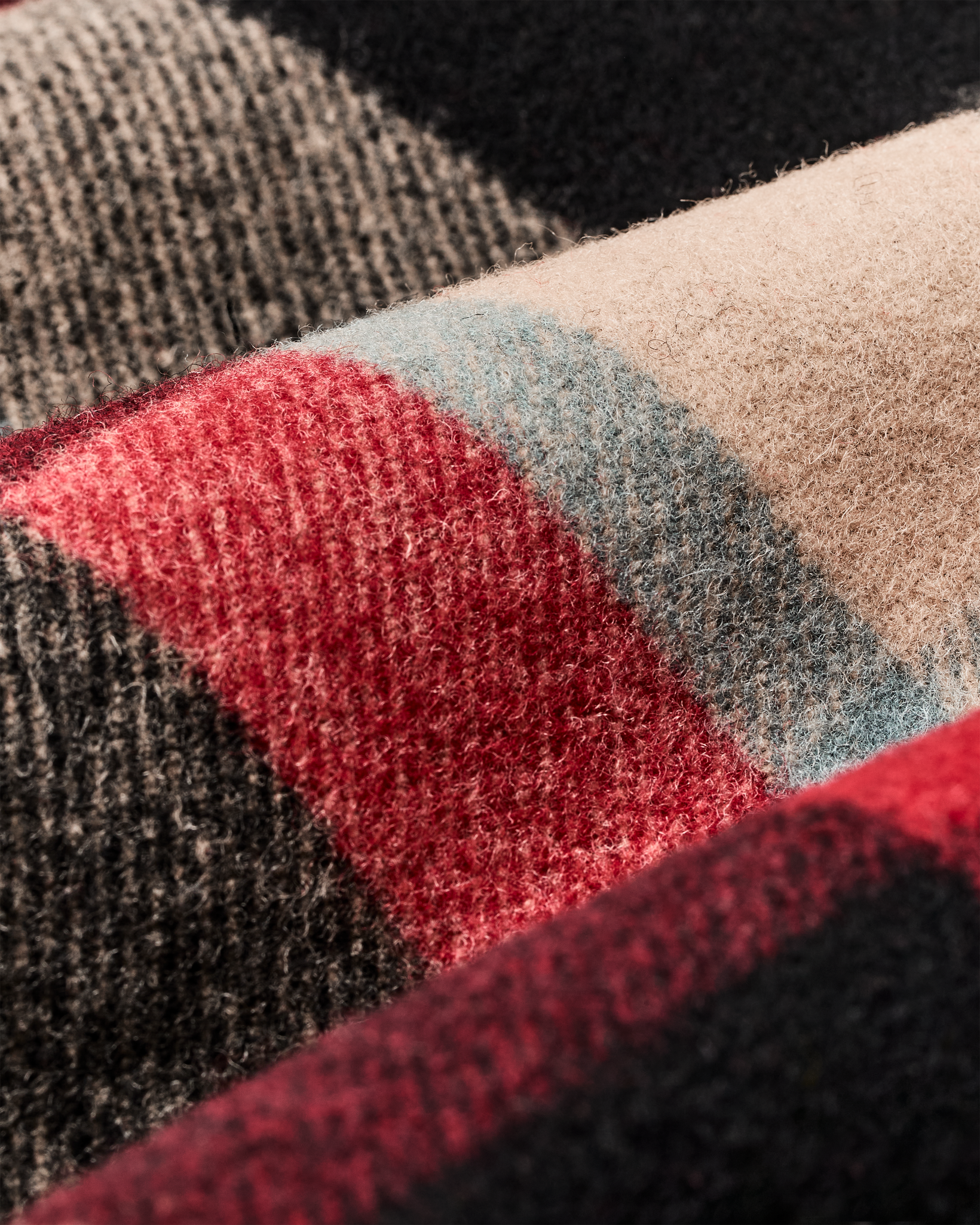 Lined Mackinaw Wool Packer Coat - Red / Cream / Blue Plaid - Image 11