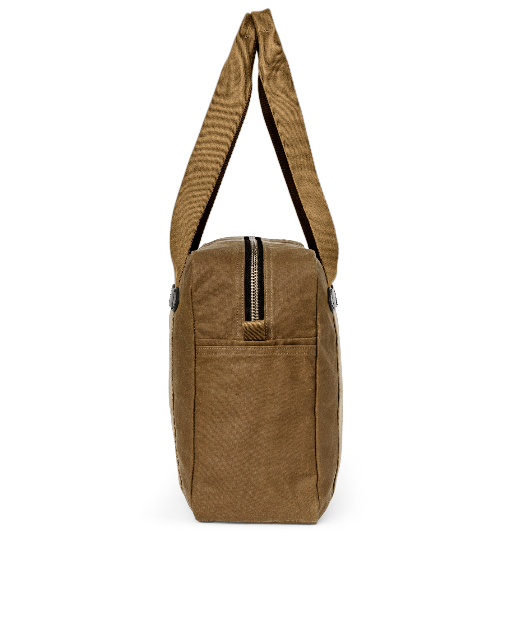 Tin Cloth Zipper Tote Bag - Dark Tan - Image 3