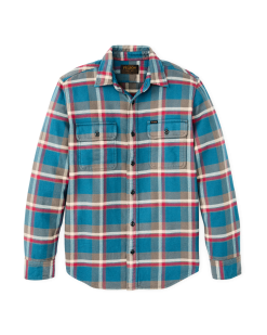 Vintage Flannel Work Shirt - Blue / Gray / Multi Plaid