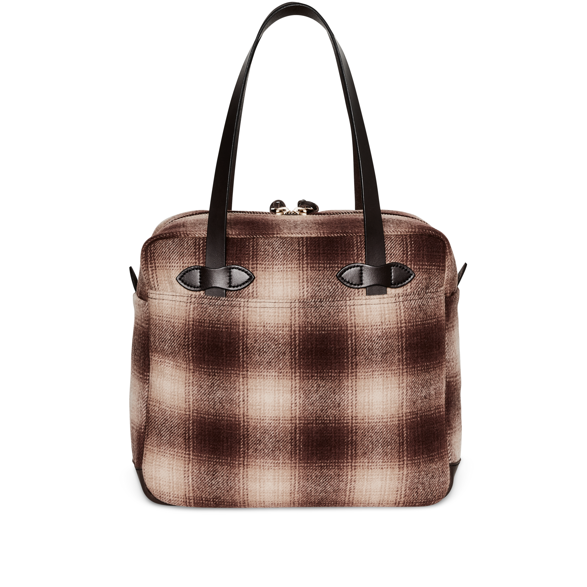 Mackinaw Wool Zipper Tote Bag - Brown / Tan Ombre - Image 2