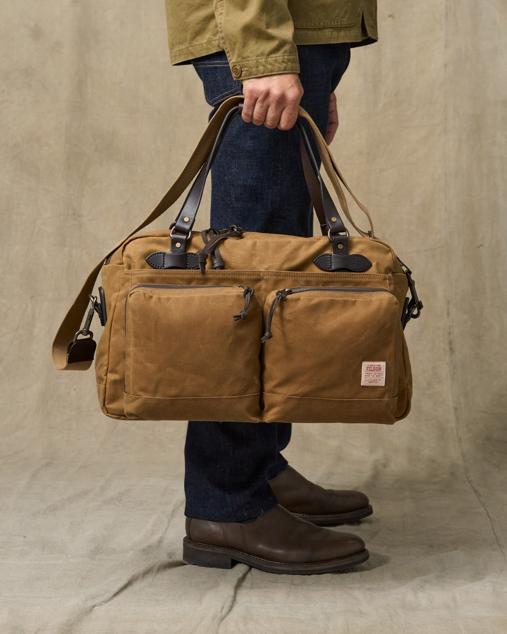 48 Hour Tin Cloth Duffle Bag - Dark Tan - Image 11