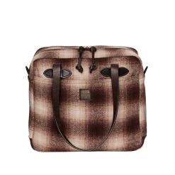 Mackinaw Wool Zipper Tote Bag - Brown / Tan Ombre