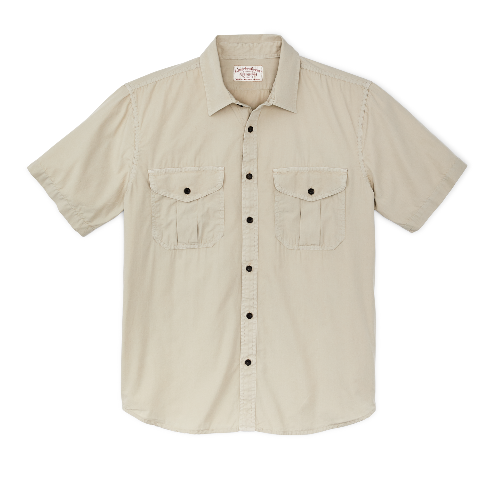 Filson's Washed Short Sleeve Feather Cloth Shirt - River Rock