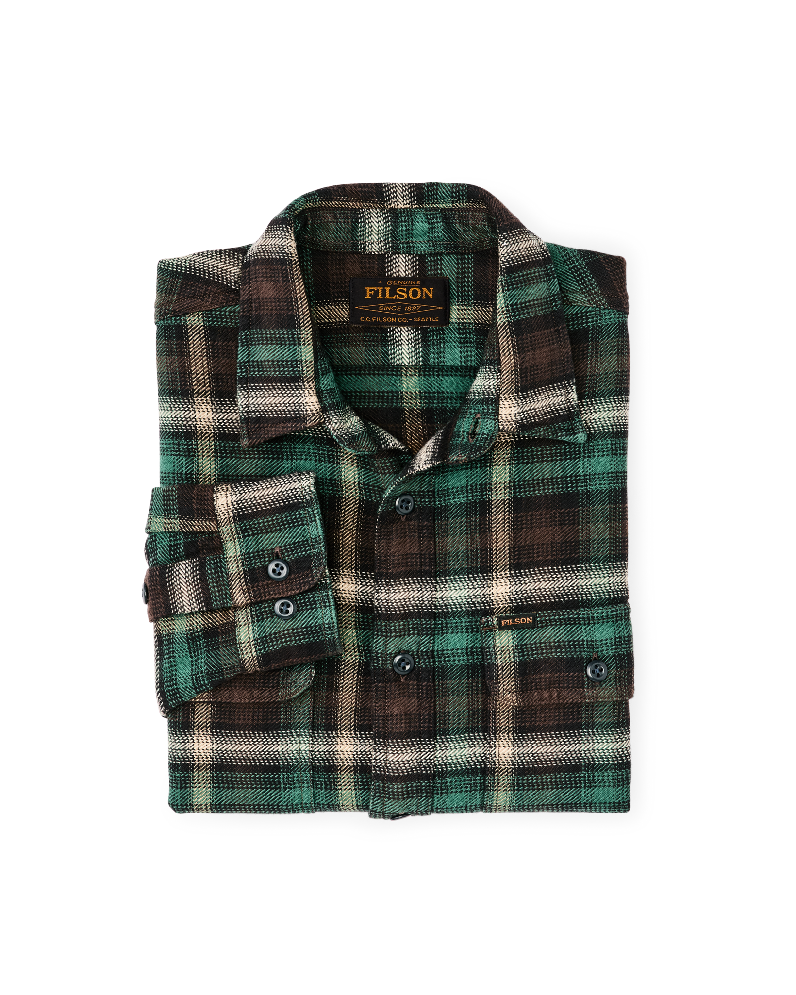 Vintage Flannel Work Shirt - Brown / Cream / Multi Plaid - Image 3