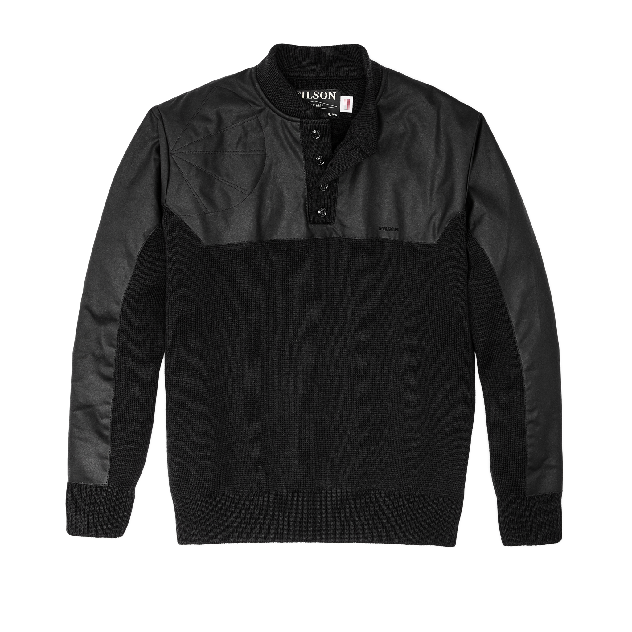 Henley Guide Sweater - Black - Image 2