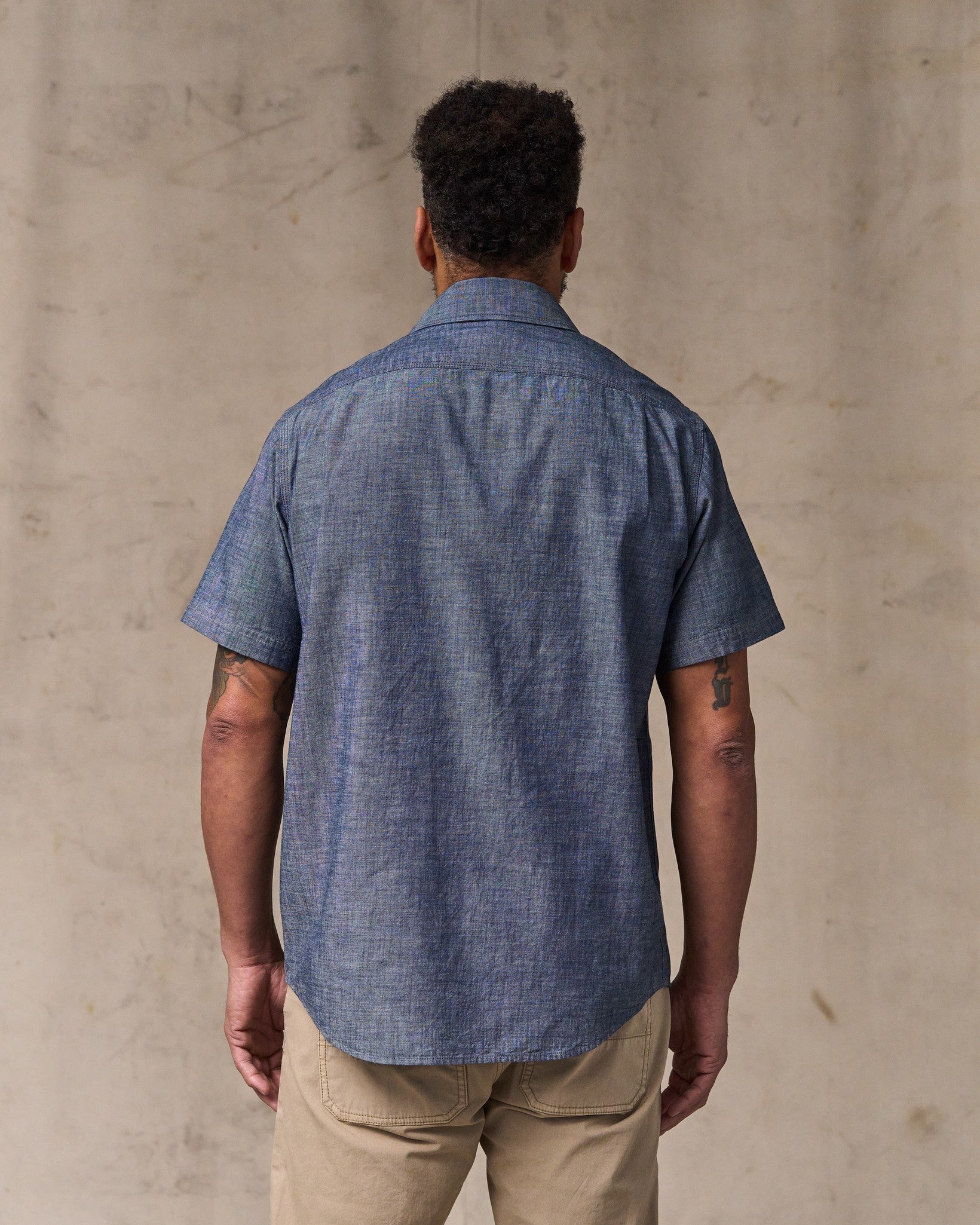 Short Sleeve Chambray Shirt - Vintage Fade - Image 2