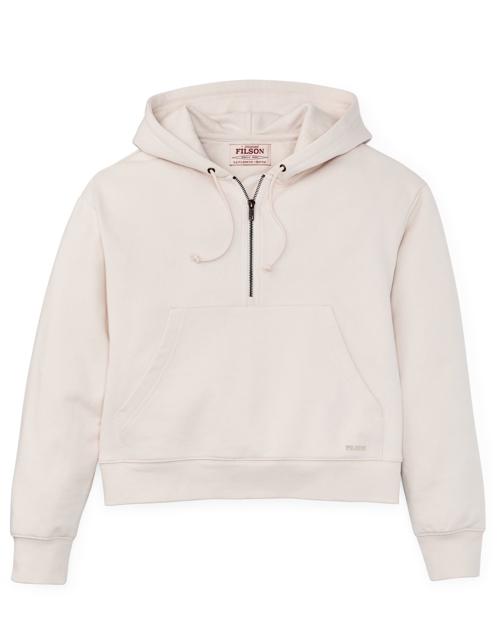 Women's French Terry Half-zip Hoodie - Ivory - Image 5