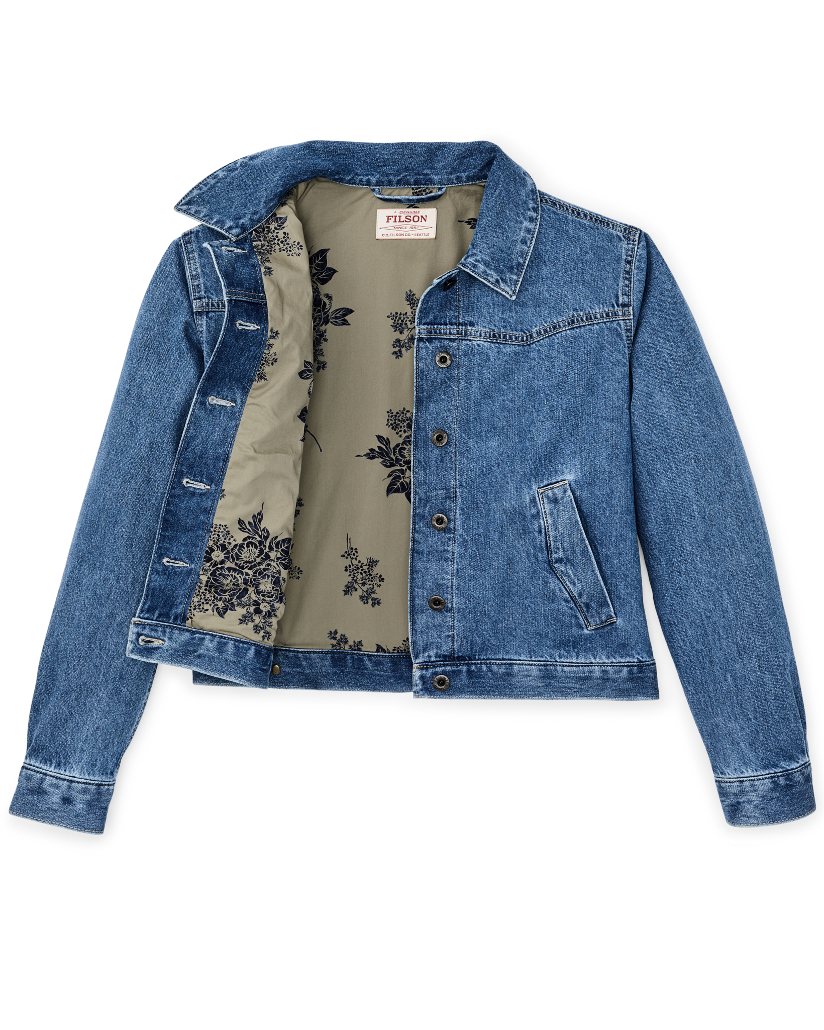 Women's Western Denim Jacket - Light Indigo - Image 7