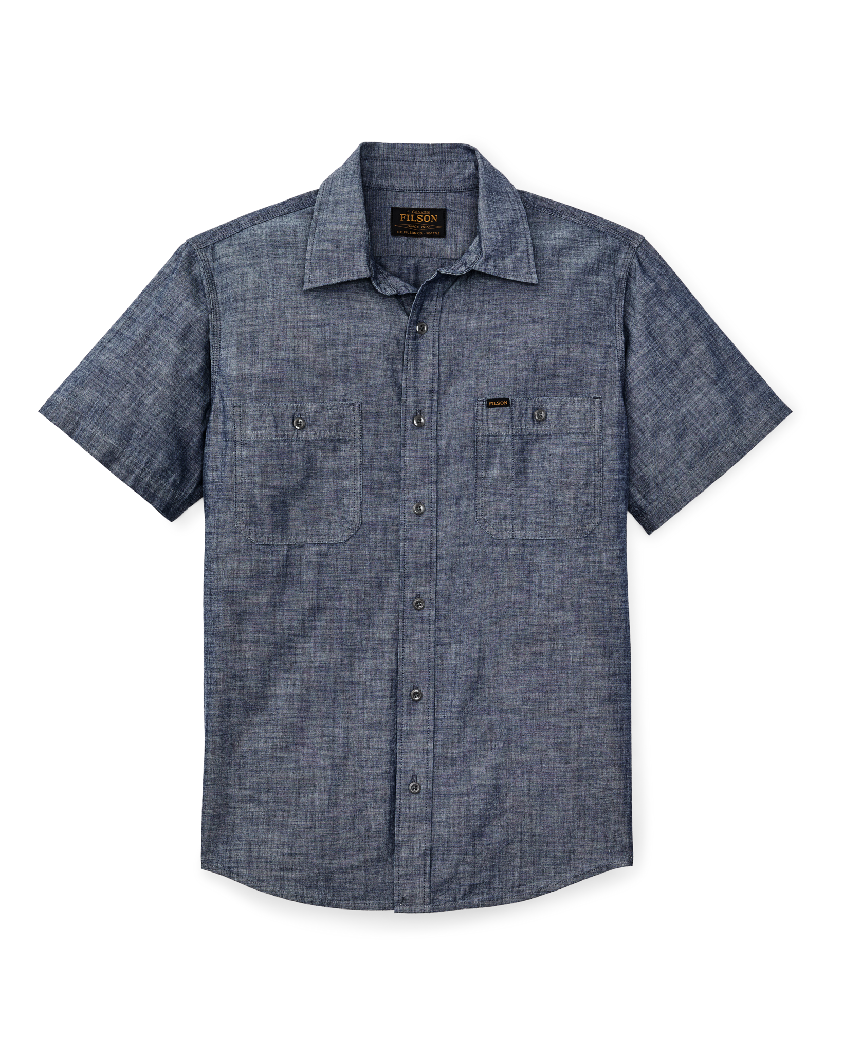 Short Sleeve Chambray Shirt - Vintage Fade - Image 4