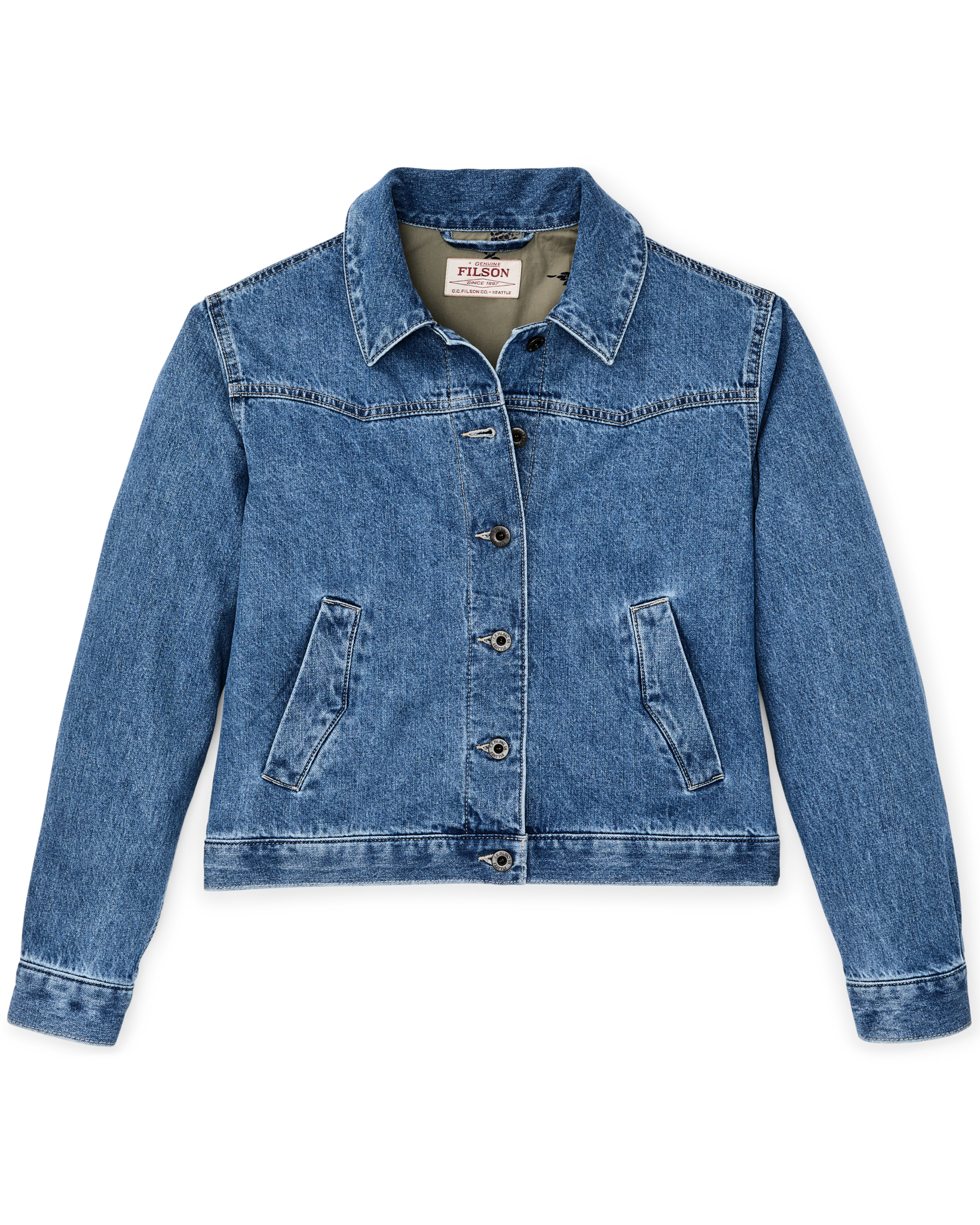 Women's Western Denim Jacket - Light Indigo - Image 5