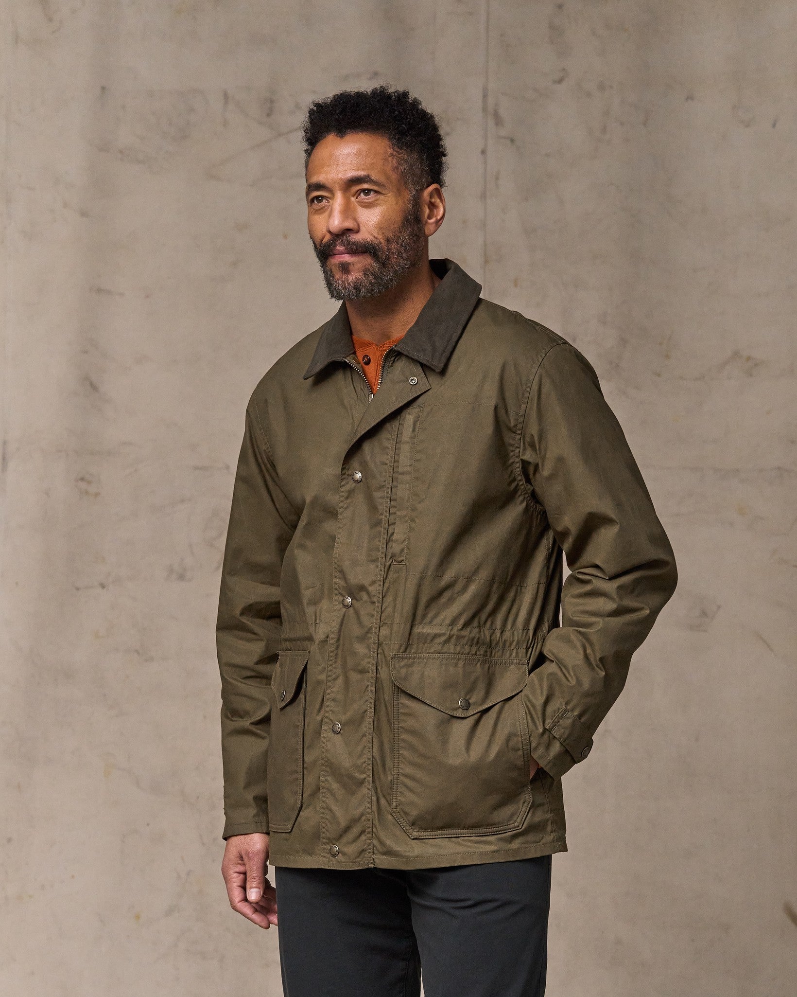 Dry Wax Mile Marker Coat - Burnt Olive - Image 4