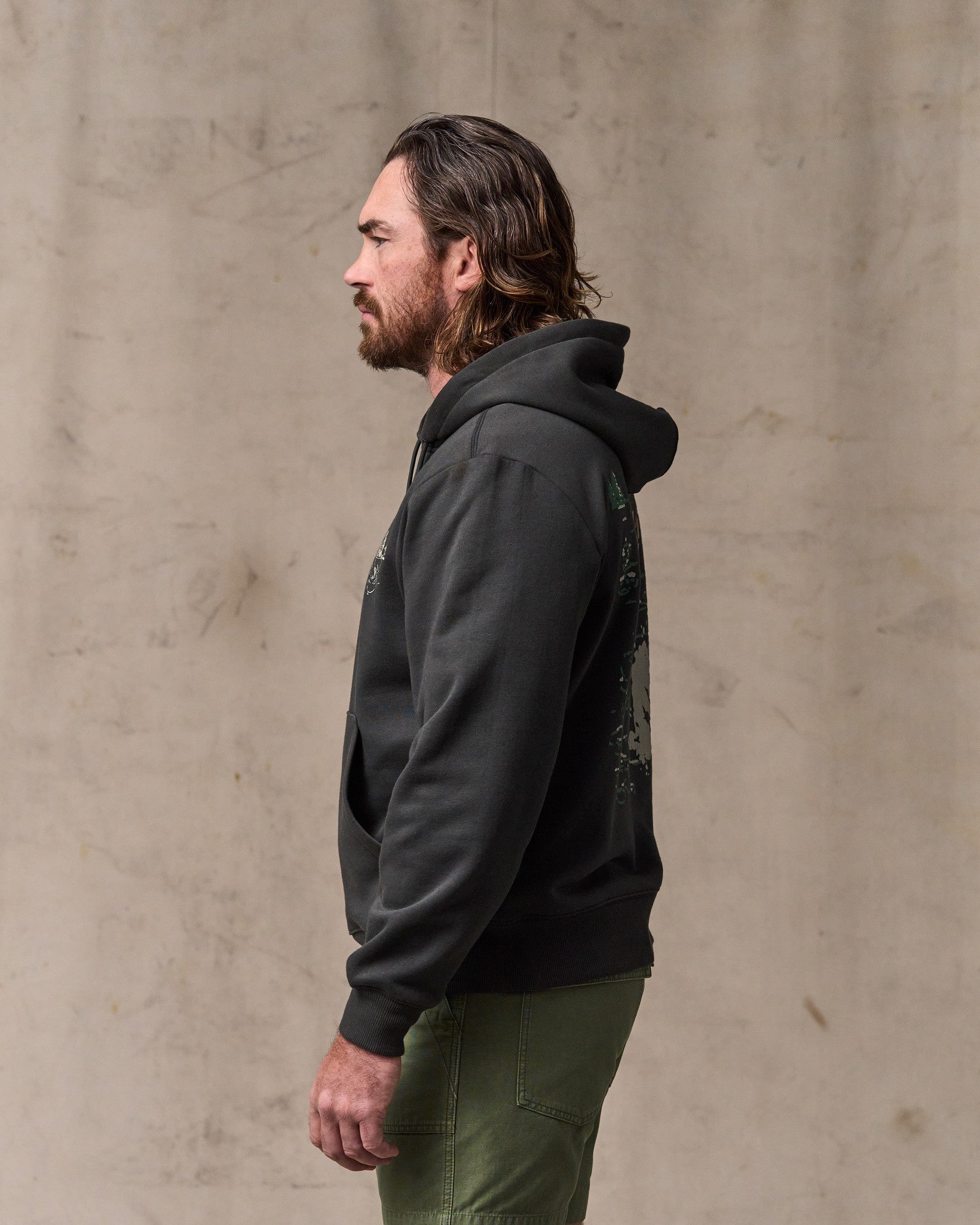 Trout Graphic Hoodie - Faded Black - Image 3