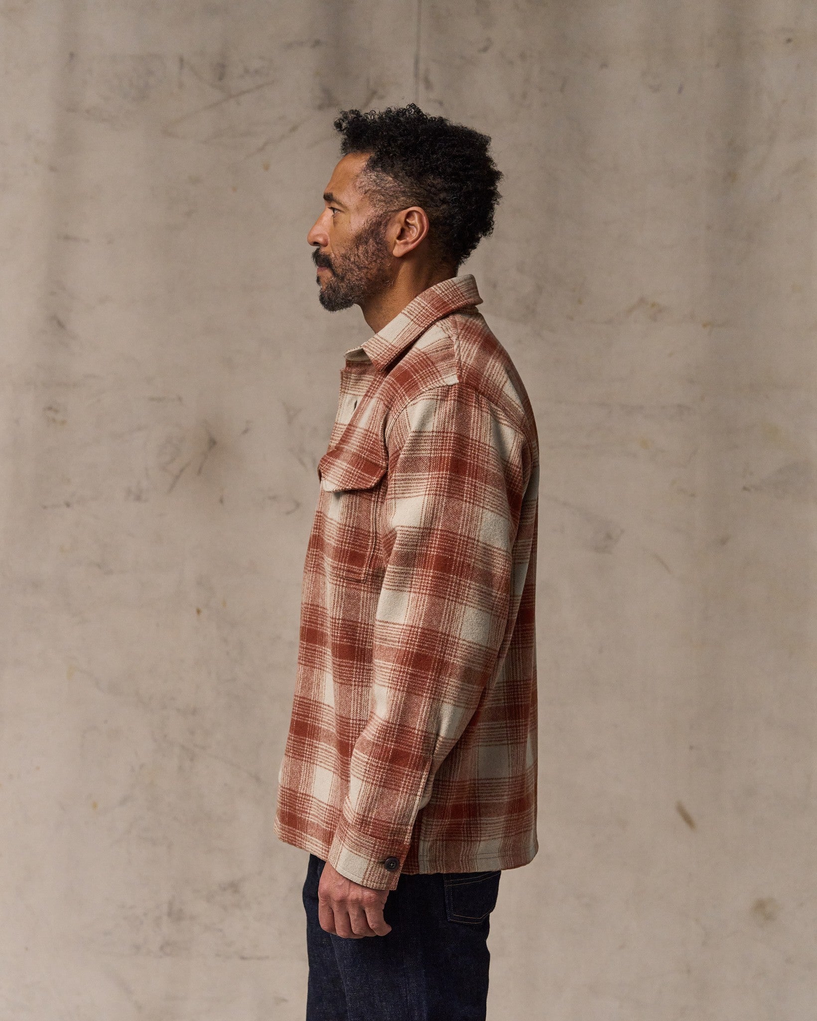 Wool Jac-shirt - Brick Multi Plaid - Image 3