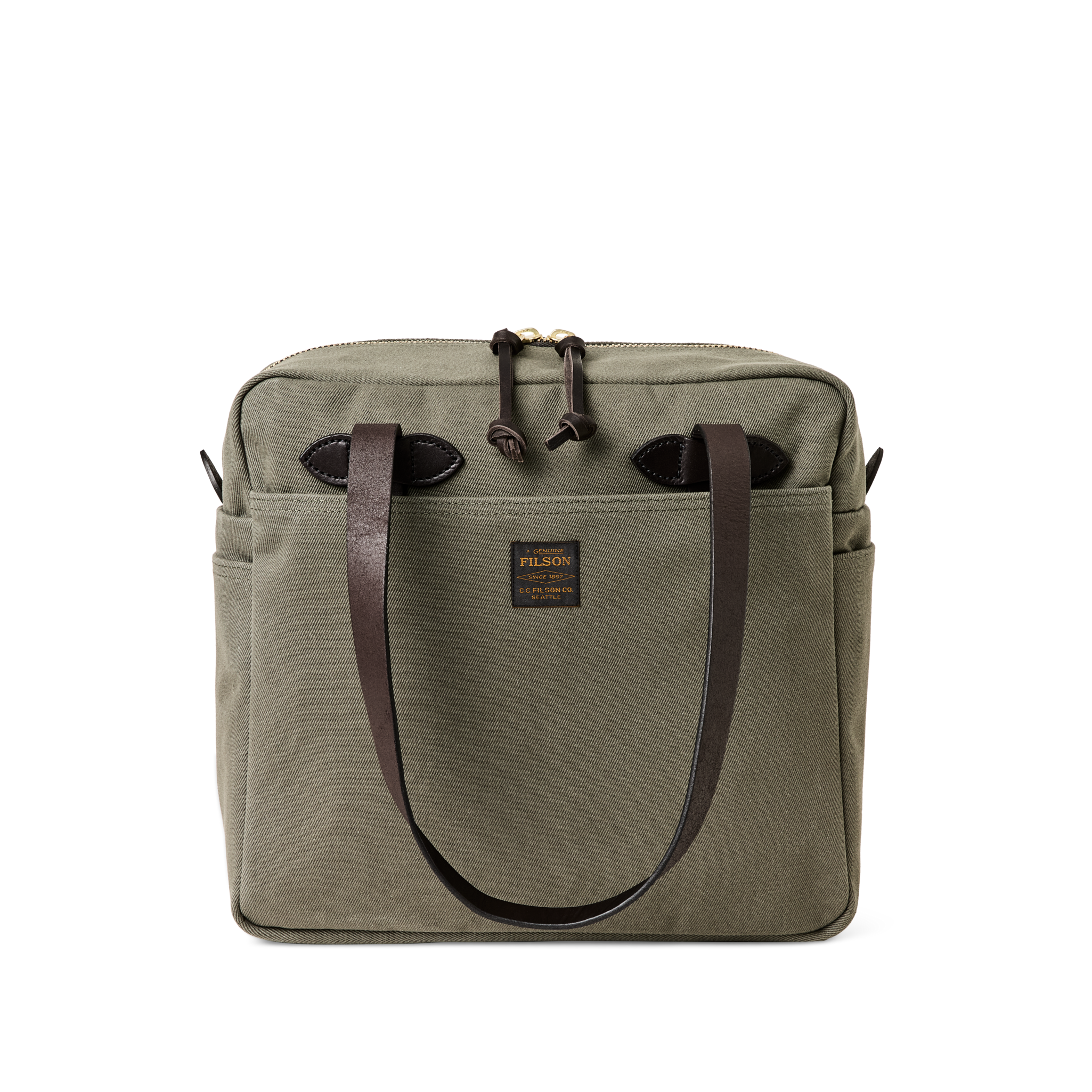 Rugged Twill Zipper Tote Bag - Otter Green - Image 3