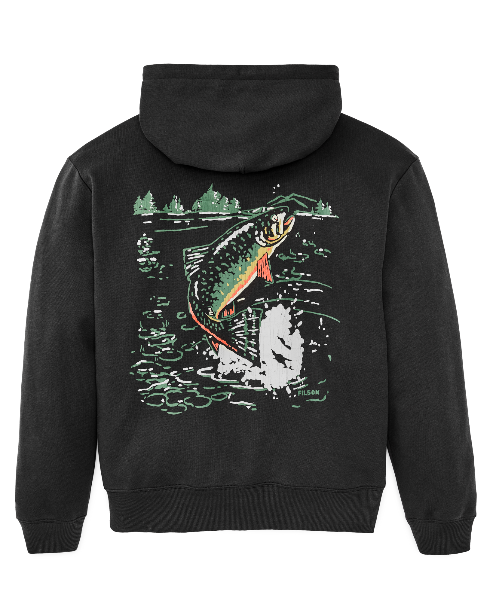 Trout Graphic Hoodie - Faded Black - Image 6
