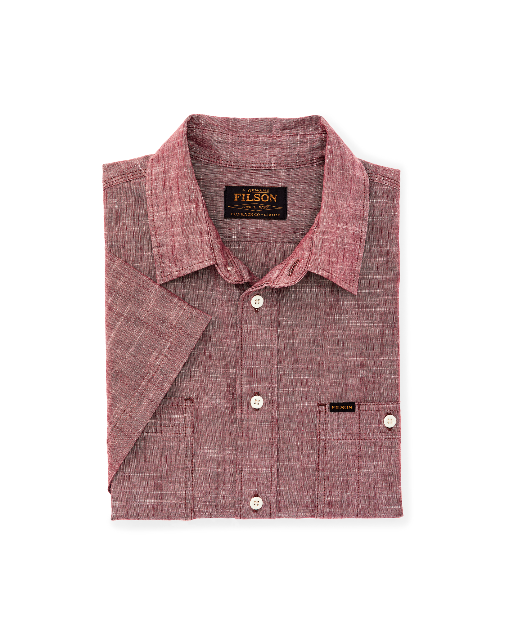 Short Sleeve Chambray Shirt - Sable - Image 7