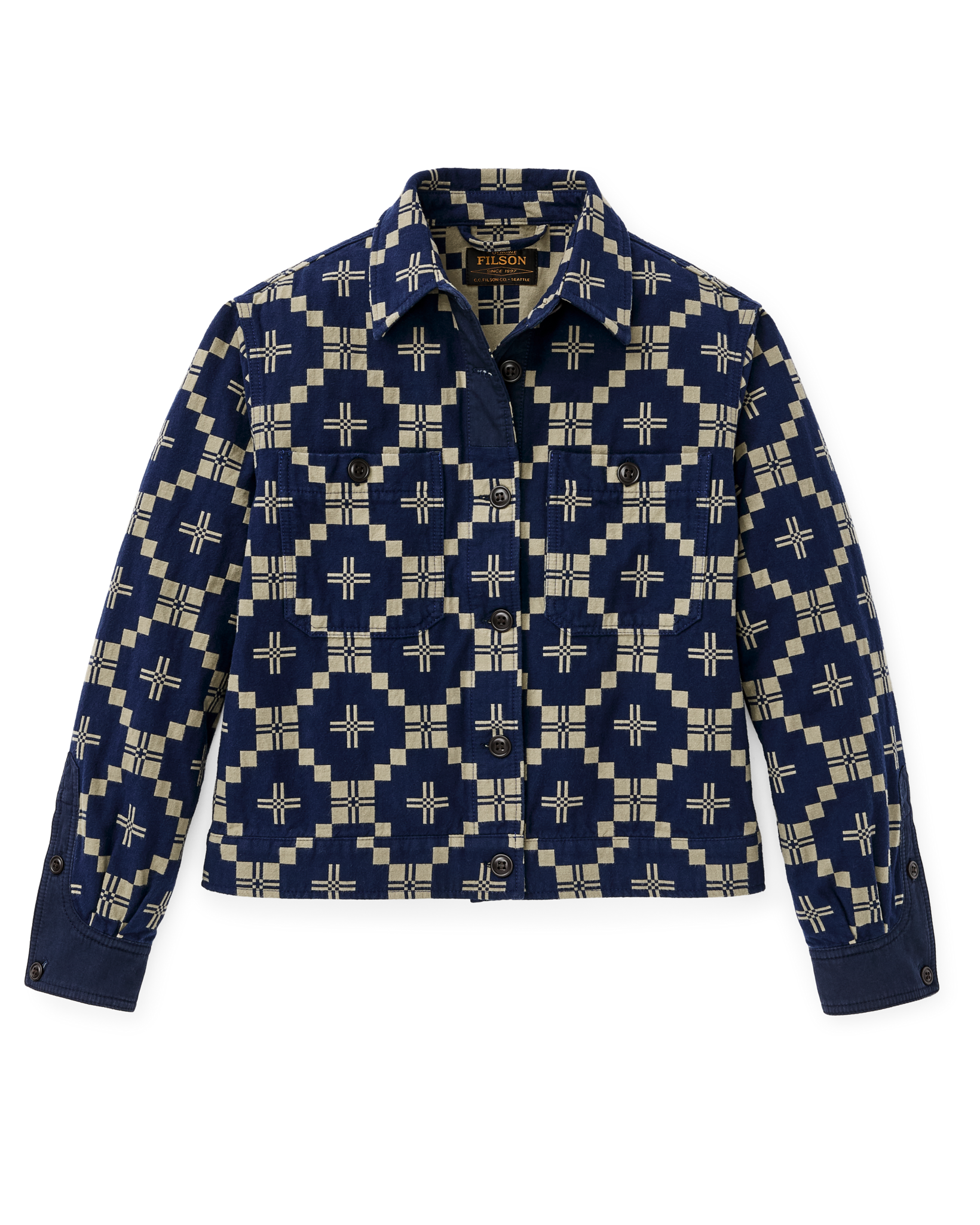 Women's Colchuck Short Jacket - Navy / Sage Jacquard