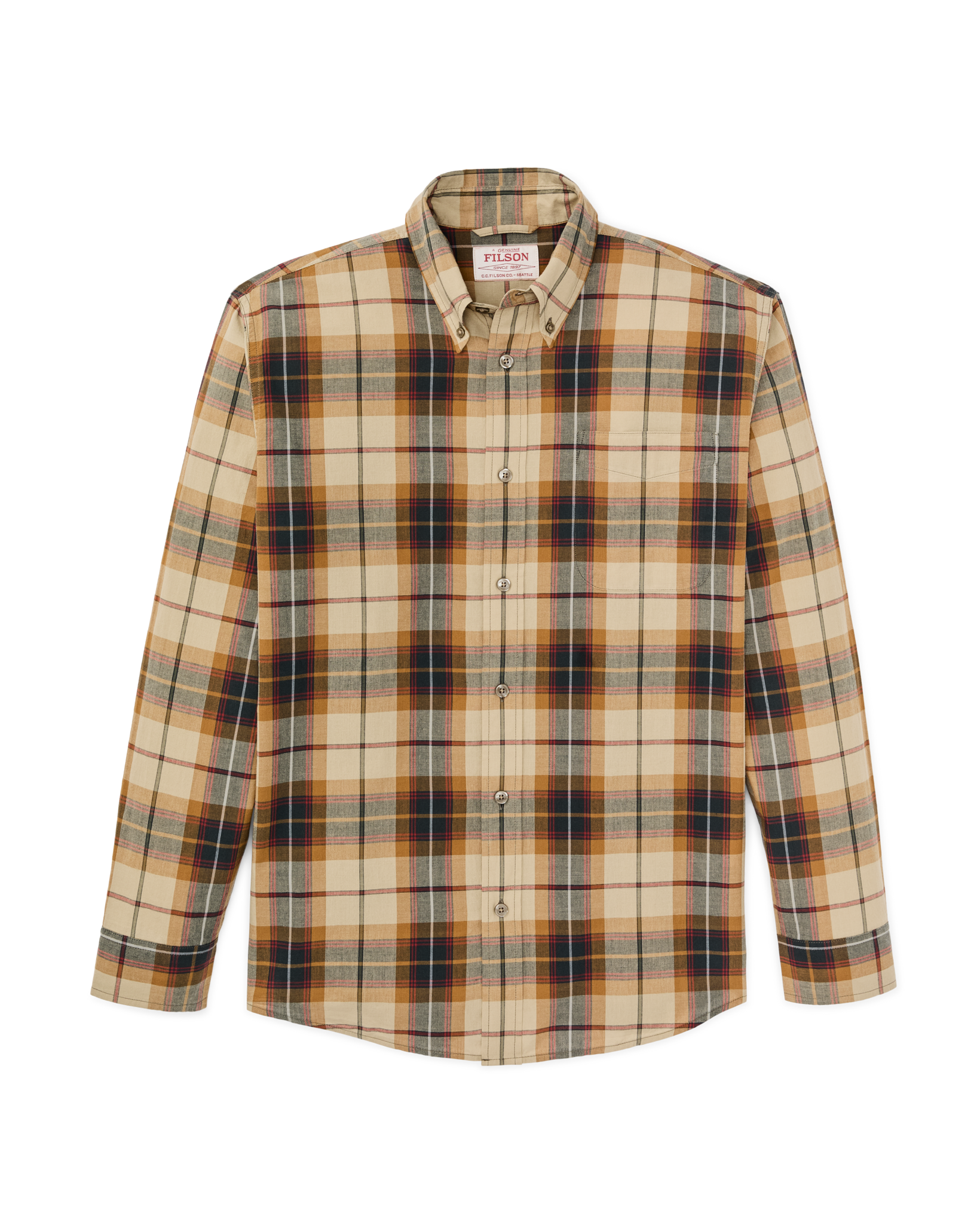 Madras Button-Down Shirt - Tan / Spruce Multicolor - Image 5