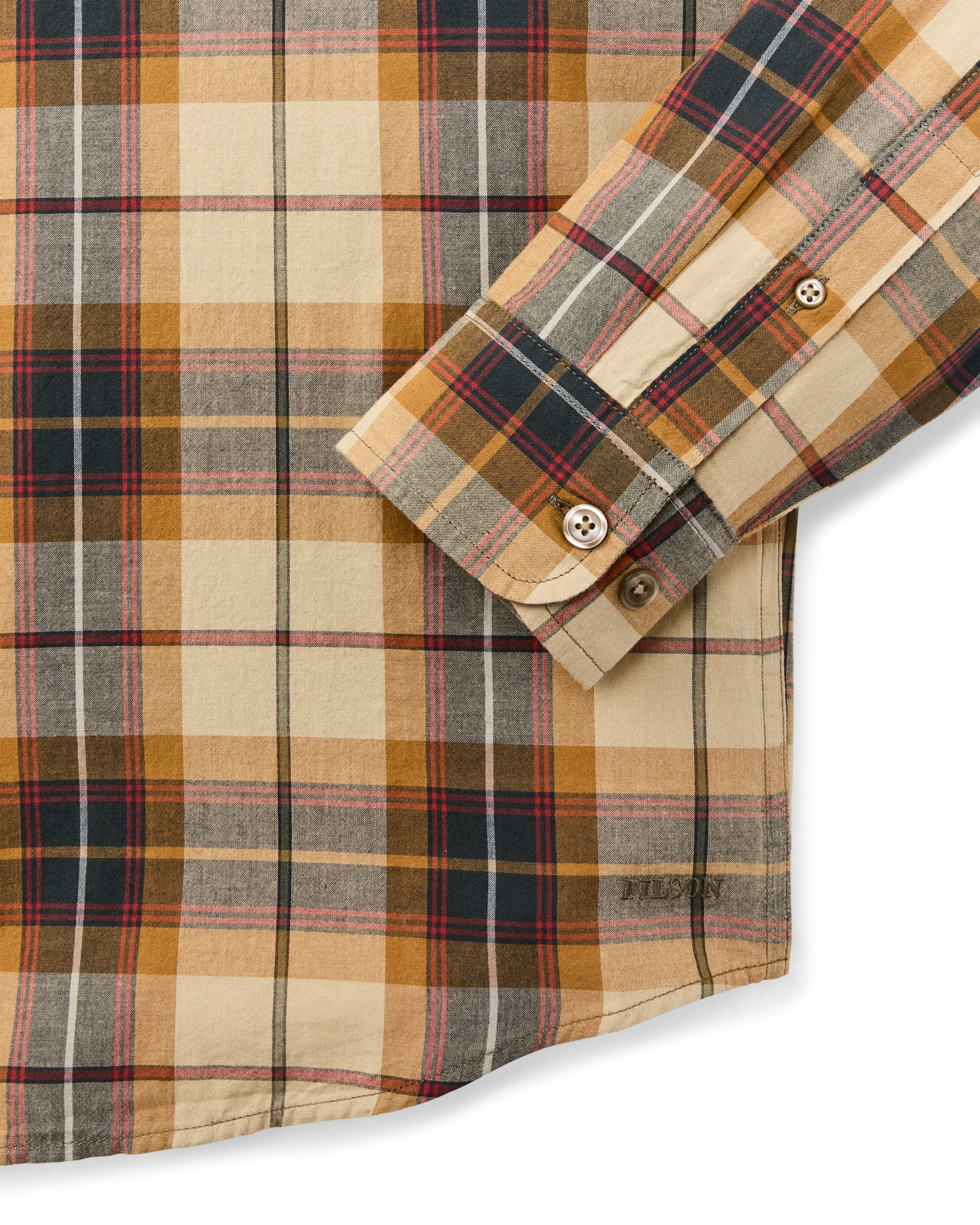 Madras Button-Down Shirt - Tan / Spruce Multicolor - Image 7