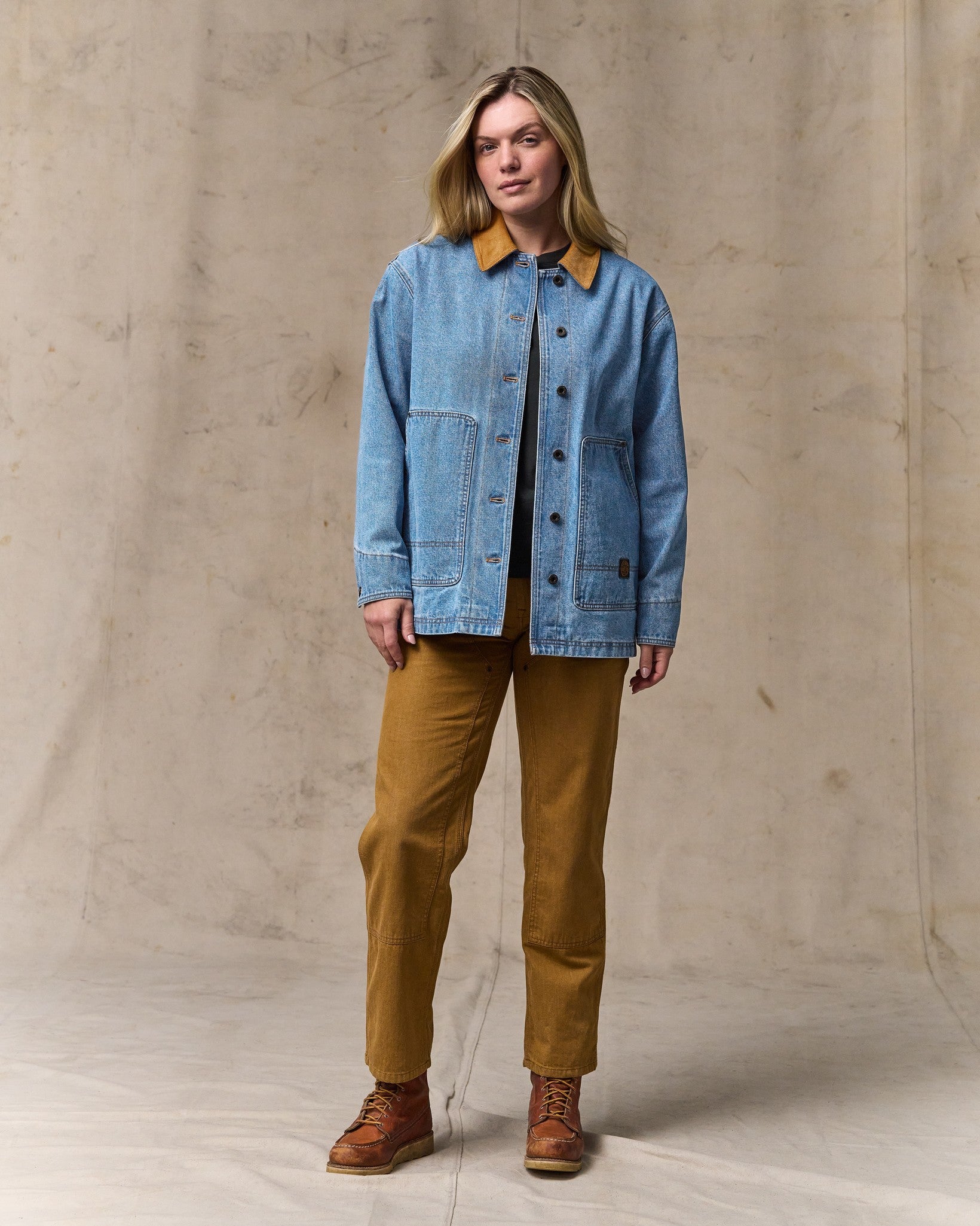 Women's 11-oz. Denim Barn Coat - Light Indigo - Image 5