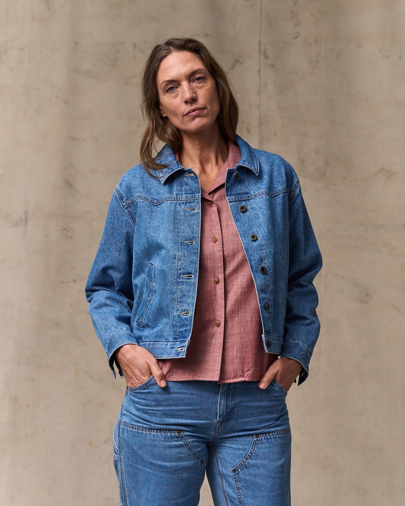 Women's Western Denim Jacket - Light Indigo - Image 4
