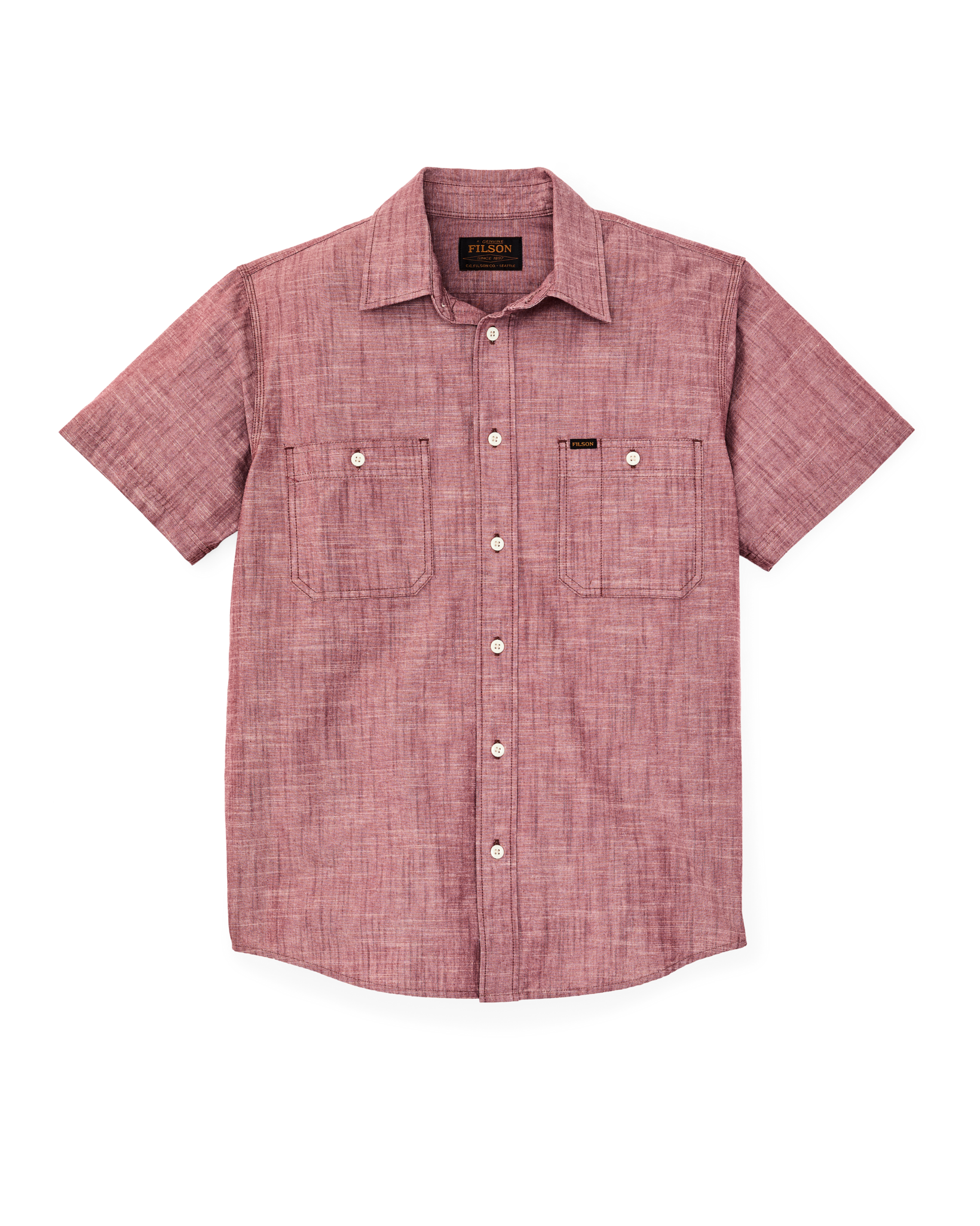 Short Sleeve Chambray Shirt - Sable - Image 6