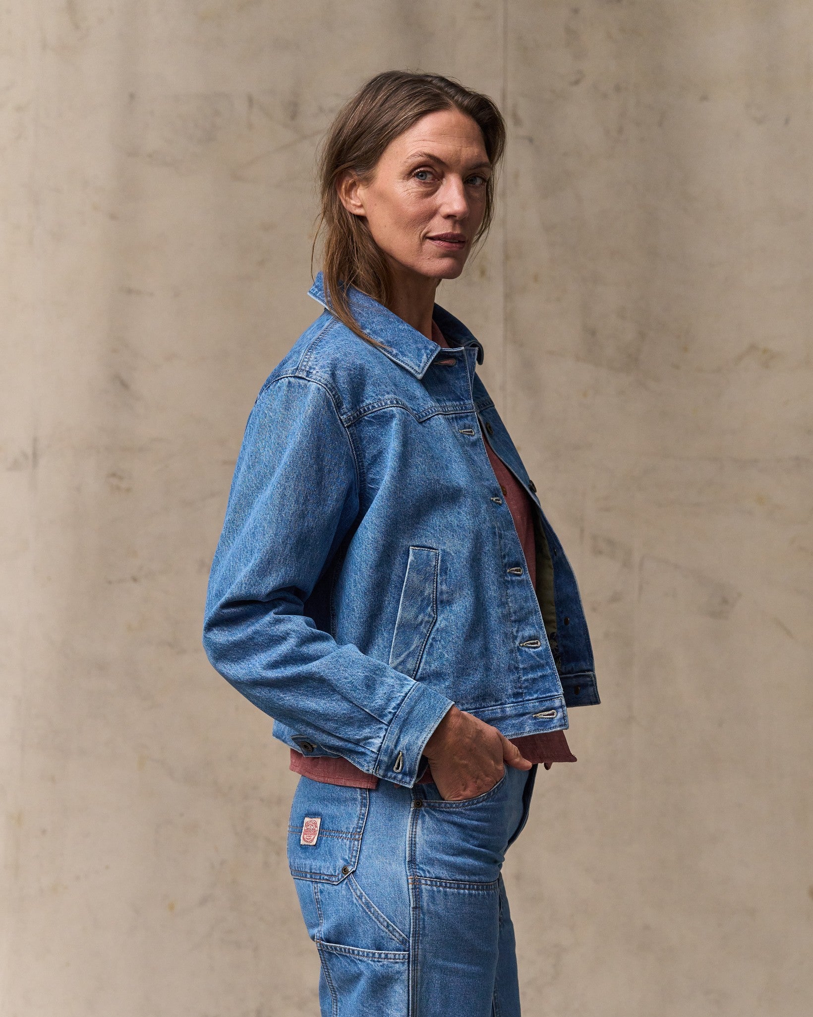 Women's Western Denim Jacket - Light Indigo - Image 3