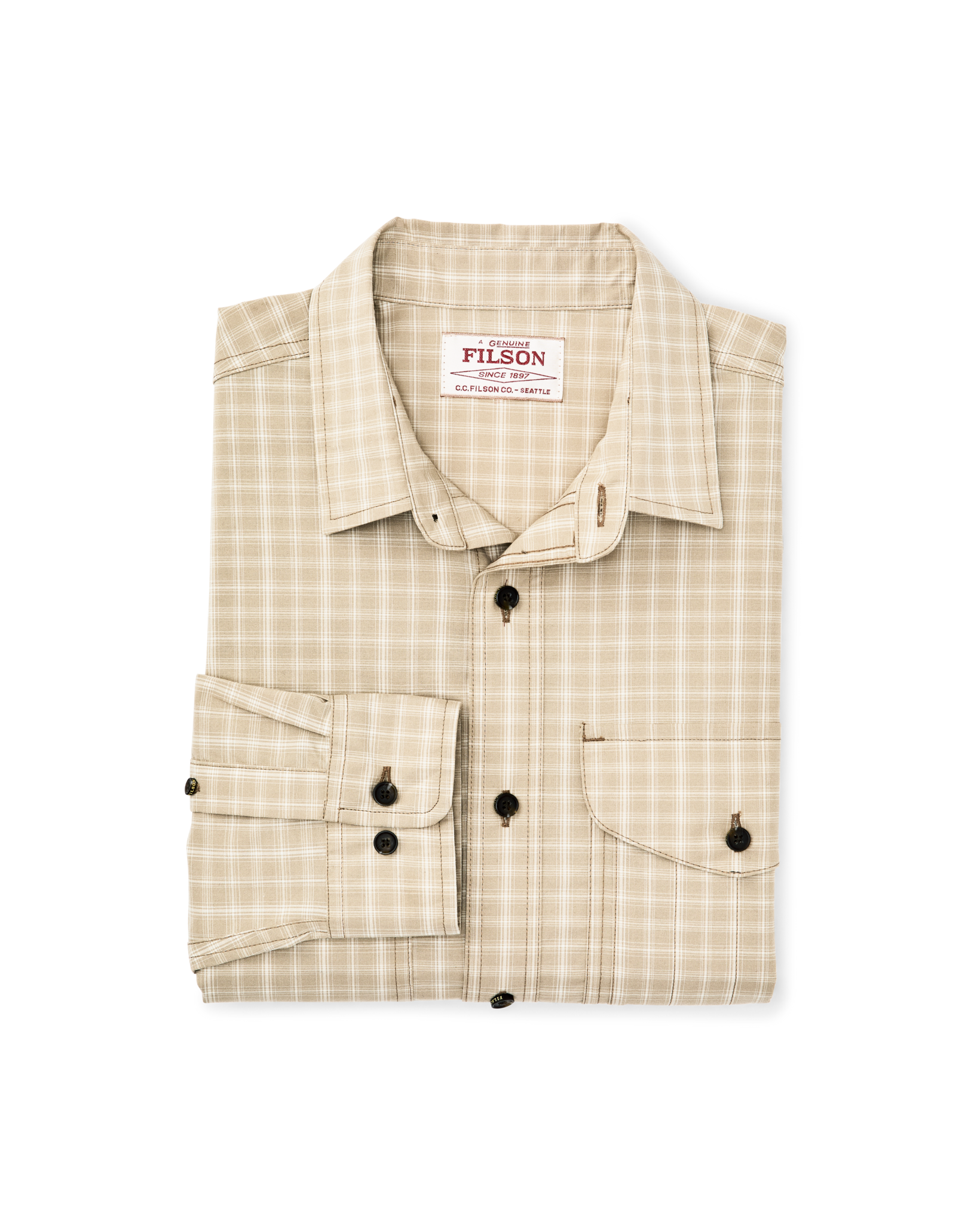 Twin Lakes Sport Shirt - Tan / Cream Plaid - Image 3