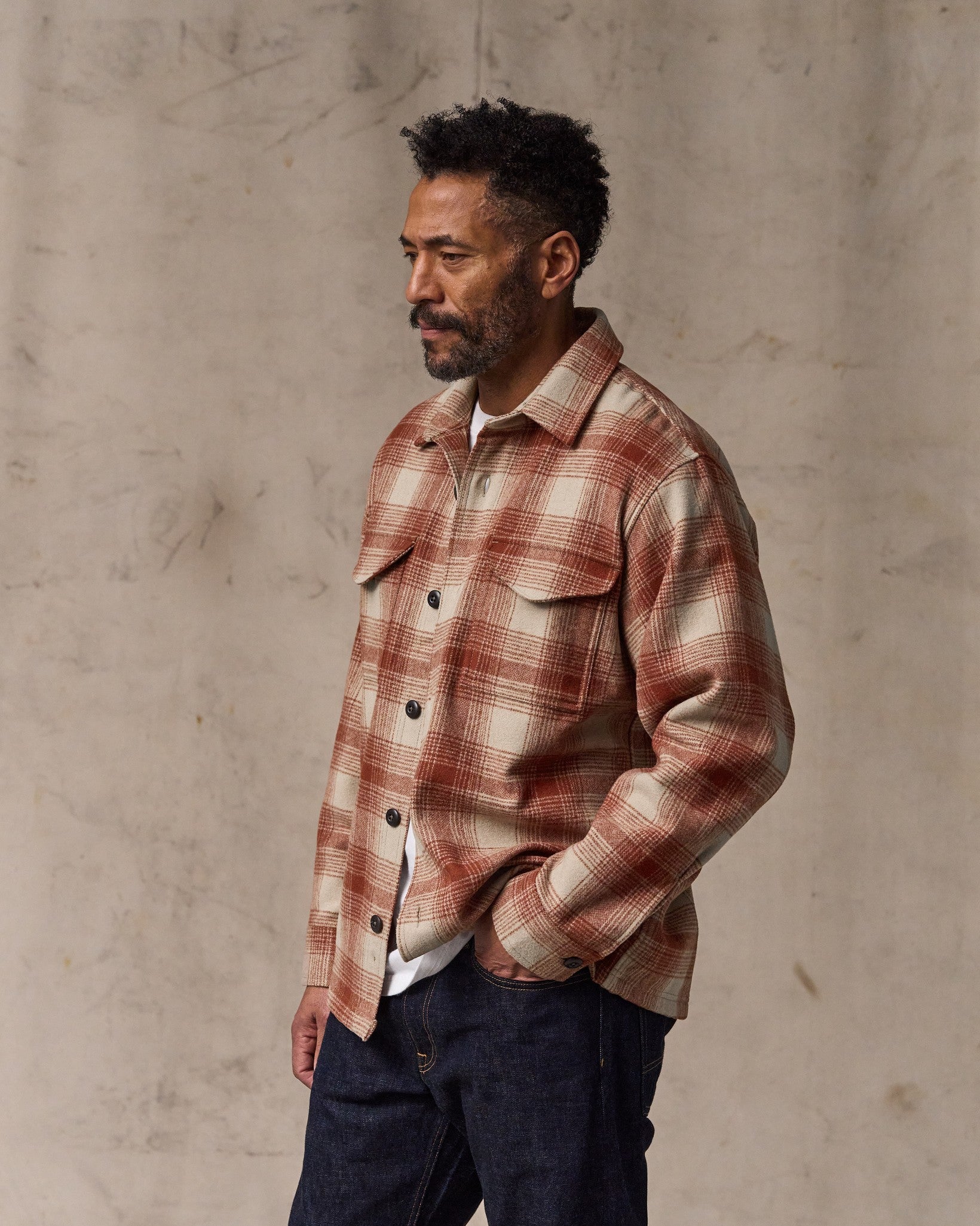 Wool Jac-shirt - Brick Multi Plaid - Image 4
